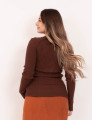 Blusa Tricot Decote Botões Caramelo