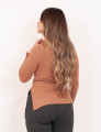 Blusa Canelada Recorte Marrom